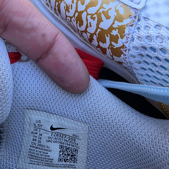 Nike Kids White Sneakers with Red and Blue Accents - Picture 6 of 14